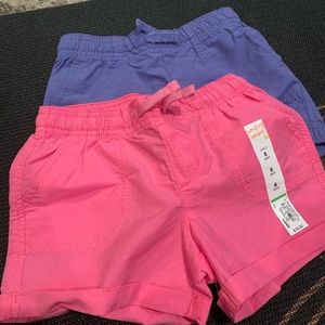 Set of Girls pink and purple shorts